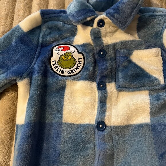 TODDLER BOY'S THE GRINCH WHO STOLE CHRISTMAS PLUSH CHECKED JACKET-3T-NWT! - Picture 2 of 2